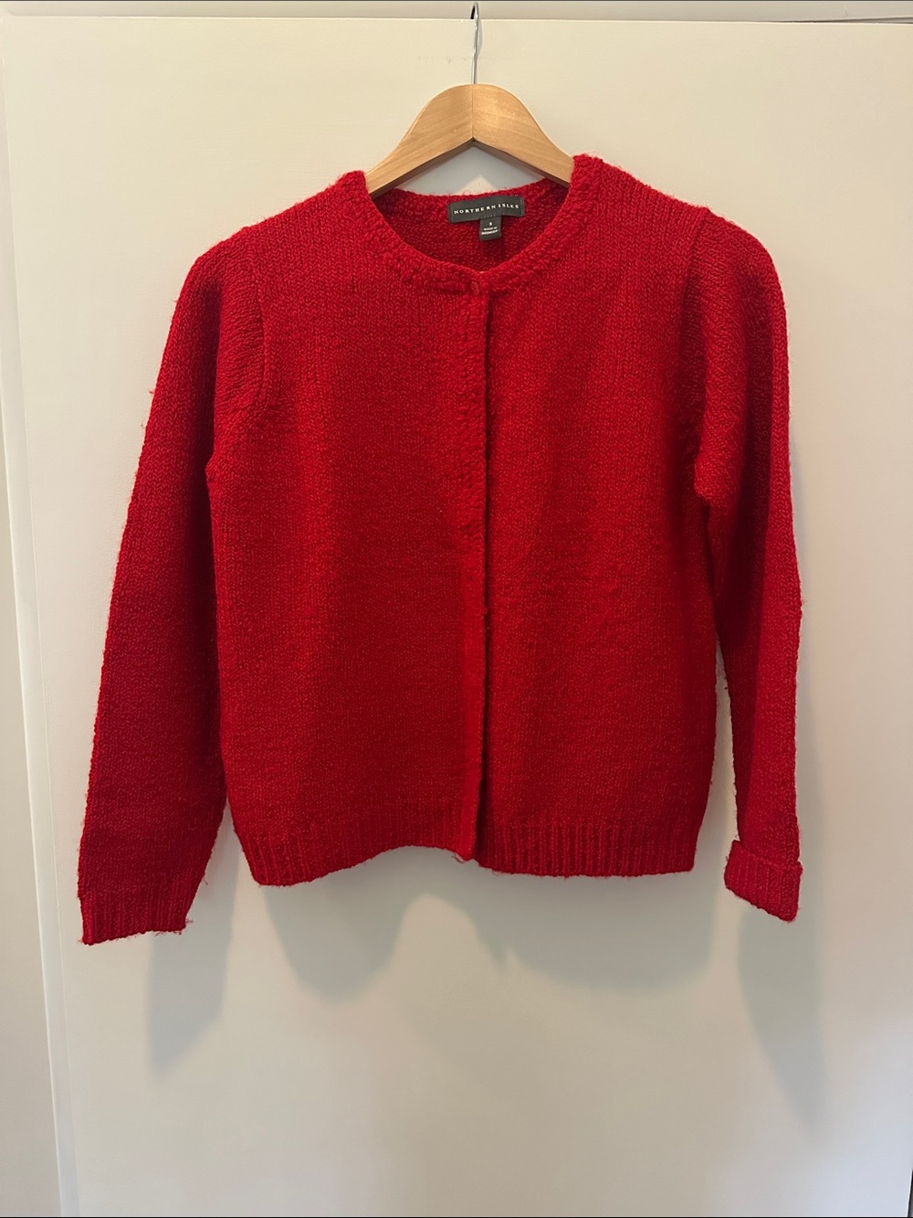 Escada Sport Red Bouclé Open-Front Cardigan
